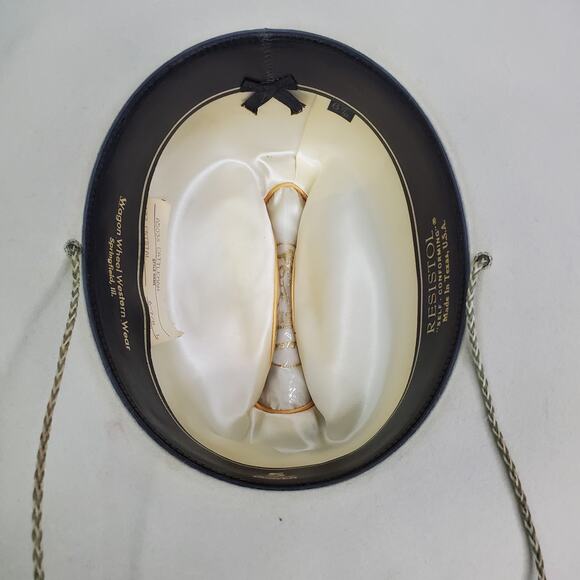 RESISTOL Cowboy Hat 6 7/8 5X Beaver Crystal White Cattleman Western A5036 L oval - Picture 4 of 16